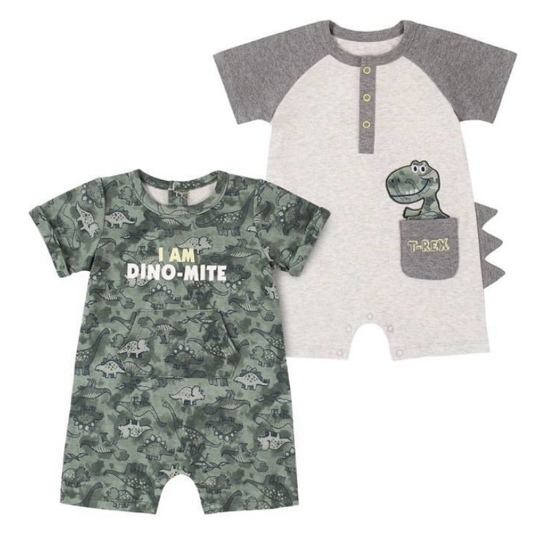 Kids Headquartets Short Sleeve Dinosaur Romper Set 12 Months